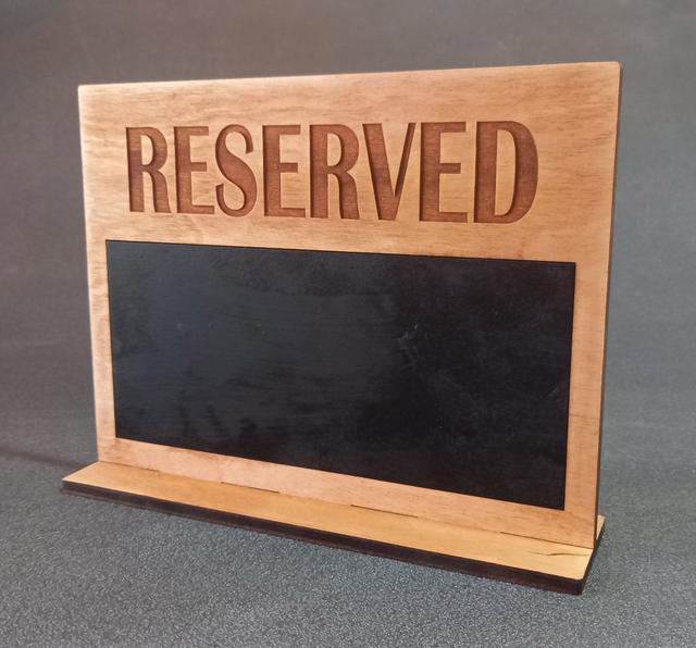 Reserved sign with blackboard (id 2003)